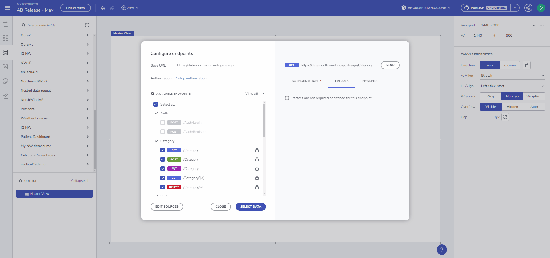 Actualización de fuentes de datos existentes en App Builder