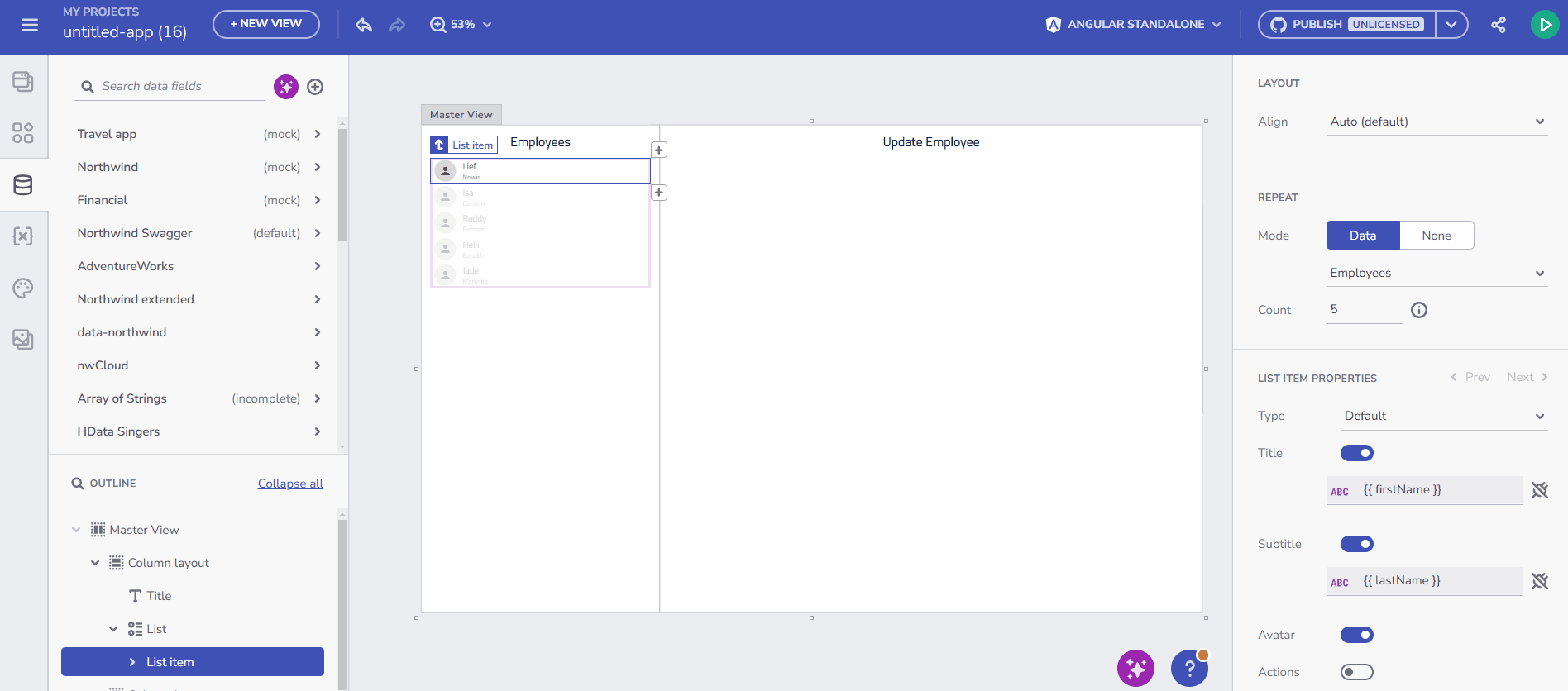 Forms Builder and automatic form creation