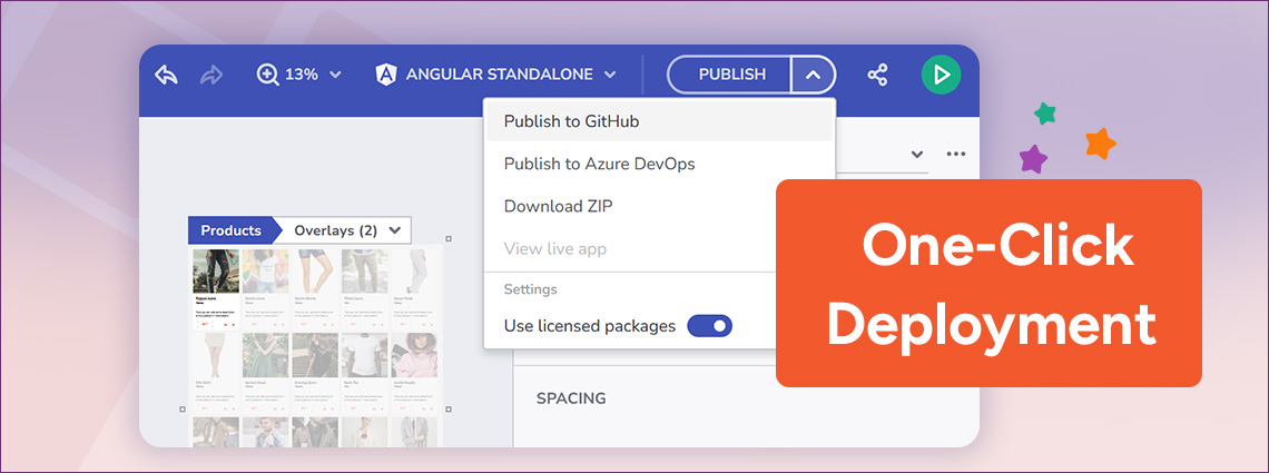 App Builderを使用した GitHub と Azure へのワンクリック デプロイ